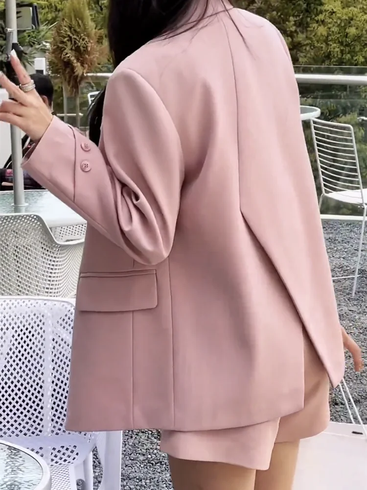 

Pink Suit Jacket Women's Short Casual Style Korean Version Street Style Slimming Westwear New Arrival Spring Autumn