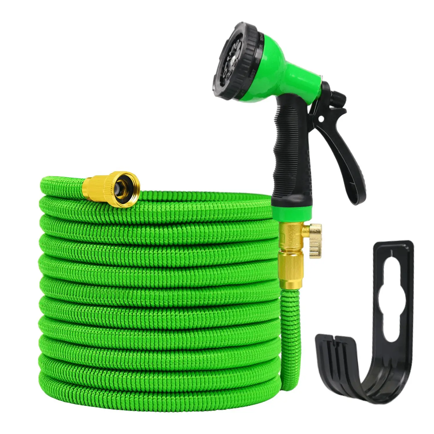 

GardenJoy 50-100FT Expandable Garden Hose with Holder &10 Spray Nozzle 3/4 inch Flexible water hose Home Garden Watering Hose