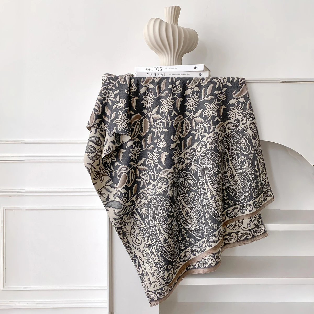 2025 Bufanda de Cachemira de imitación cálida de invierno de lujo para mujer de nuevo diseño-chal de Pashmina grueso, Poncho Foulard Bufanda