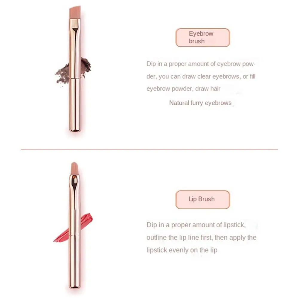 Splicing 5 in 1 Makeup Brush Dustproof Multifunctional Lip Gloss Brush with Protect Cap Comfortable Handle Concealer Brush Women