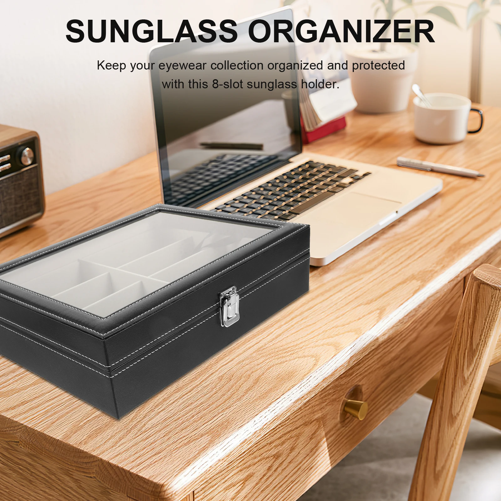 

8-Slot Sunglasses Holder Eyeglass Organizer Rack Stand For Multiple Glasses Scratch-Free Artificial Decorative Display