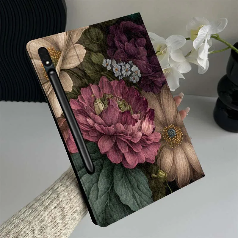 

Vintage Pink Peony Bouquet Tablet Case For Samsung Galaxy Tab S7 S8 S9 S10 FE Lite Gift