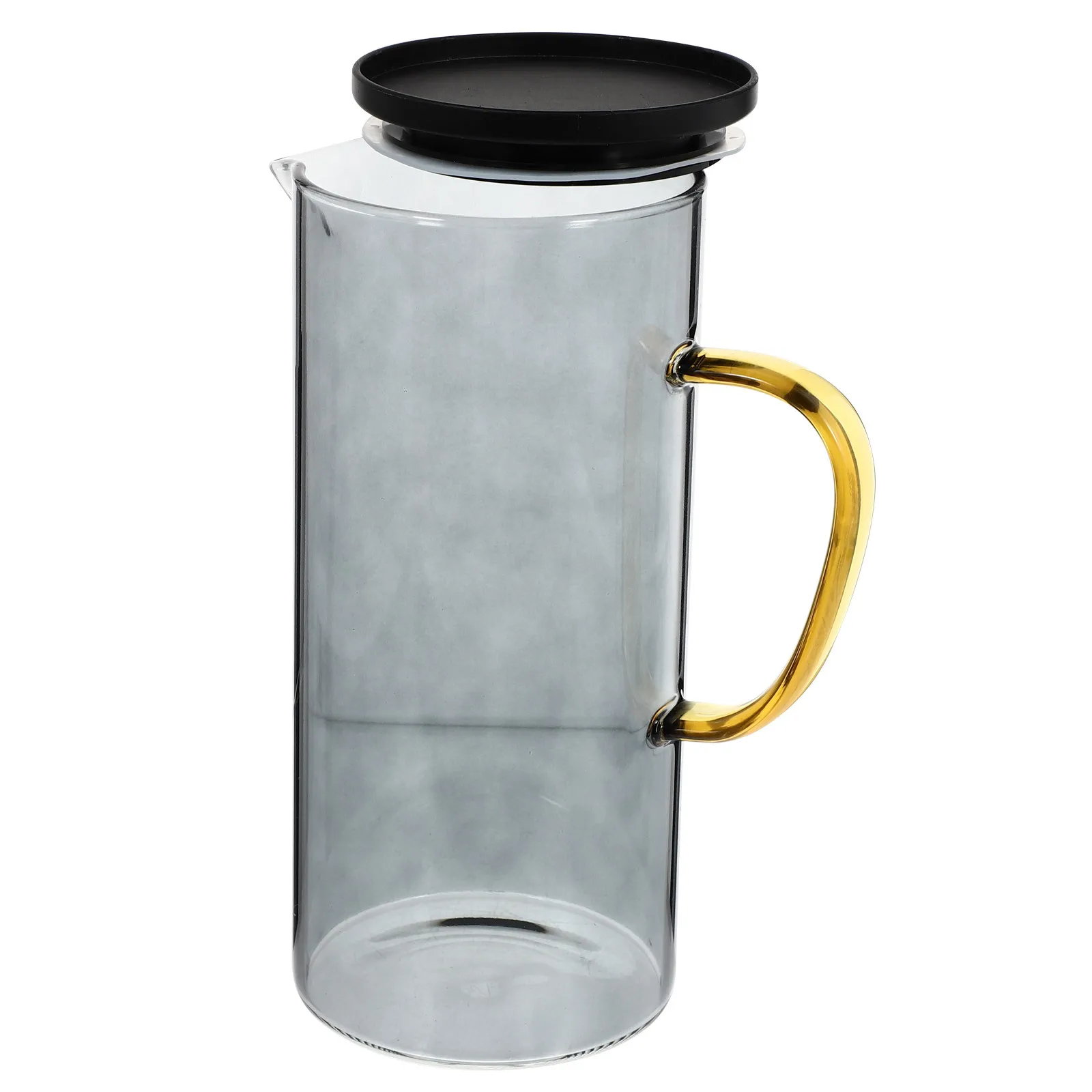 

1Pcs Large Capacity Glass Cold Water Bottle Juice Jug Black Spill Proof Olecranon Spout Handle Kitchen Use