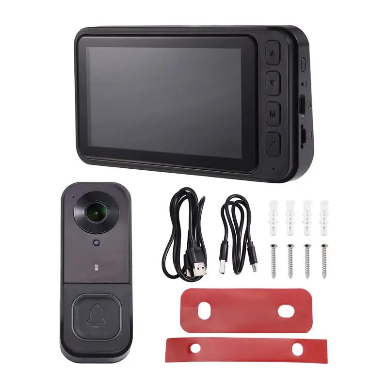 

FULL-For Wireless Video Doorbell With Screen IPS HD Full-Color Night Vision For Wireless Voice Intercom Low Power Consumption