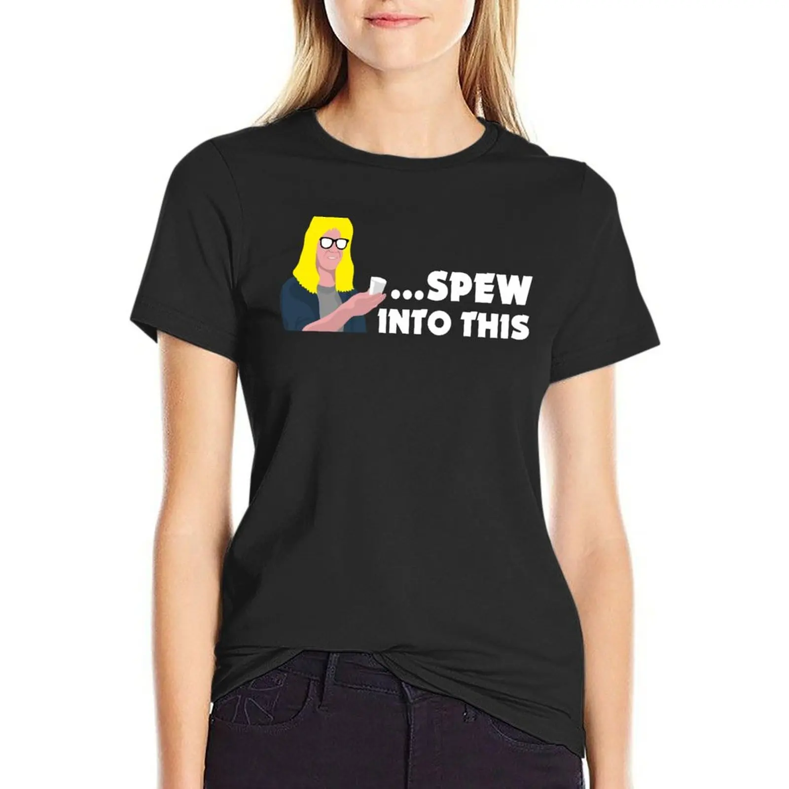 

Spew Into This Design T-Shirt anime clothes Female clothing Blouse plus size tops Summer Women's clothing