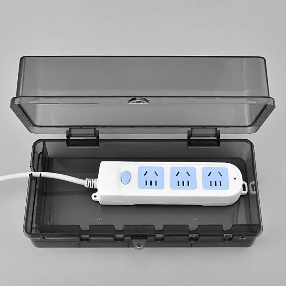 Portable Plastic Plug Box Waterproof Weatherproof Cable Management Box Protect Outlet Anti-theft Power Strip Storage Box Outdoor