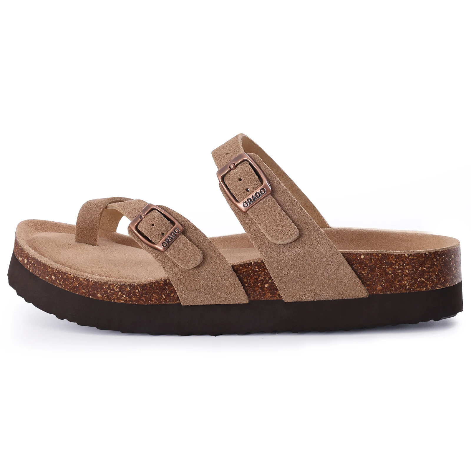 Comwarm sandali classici in sughero per donna moda suole spesse sandali da spiaggia accoglienti pantofole Casual da casa con fibbia regolabile