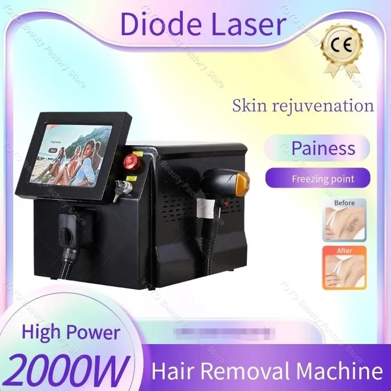 Machine d'épilation au laser à diode ICE, triple longueur d'onde 755nm, 808nm, 1064nm, 2024, nouveau, 808