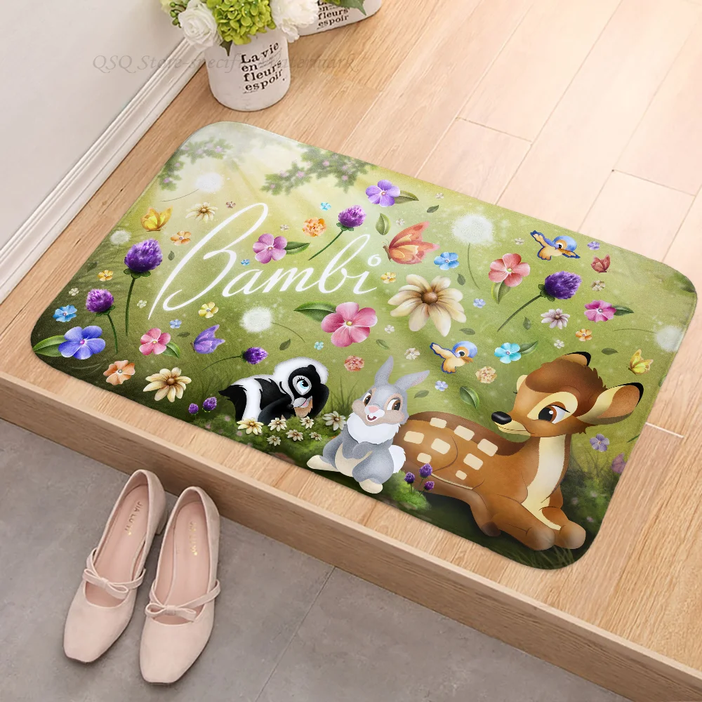 1pc MINISO Disney Bambi Floor Mat Anti-Slip Kitchen Bedroom Handmade Tufted Rug Carpet Living Room Entrance Rug