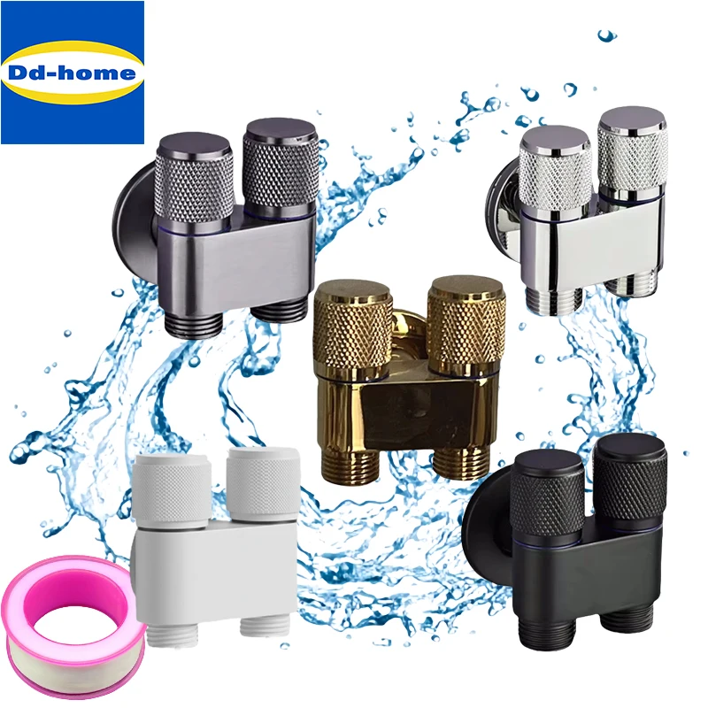 Inlet and Outlet Stainless Steel Inlet Valve Fittings Valve Toilet Parts for Bathroom Balcony Kitchen Use Bathroom Accessories