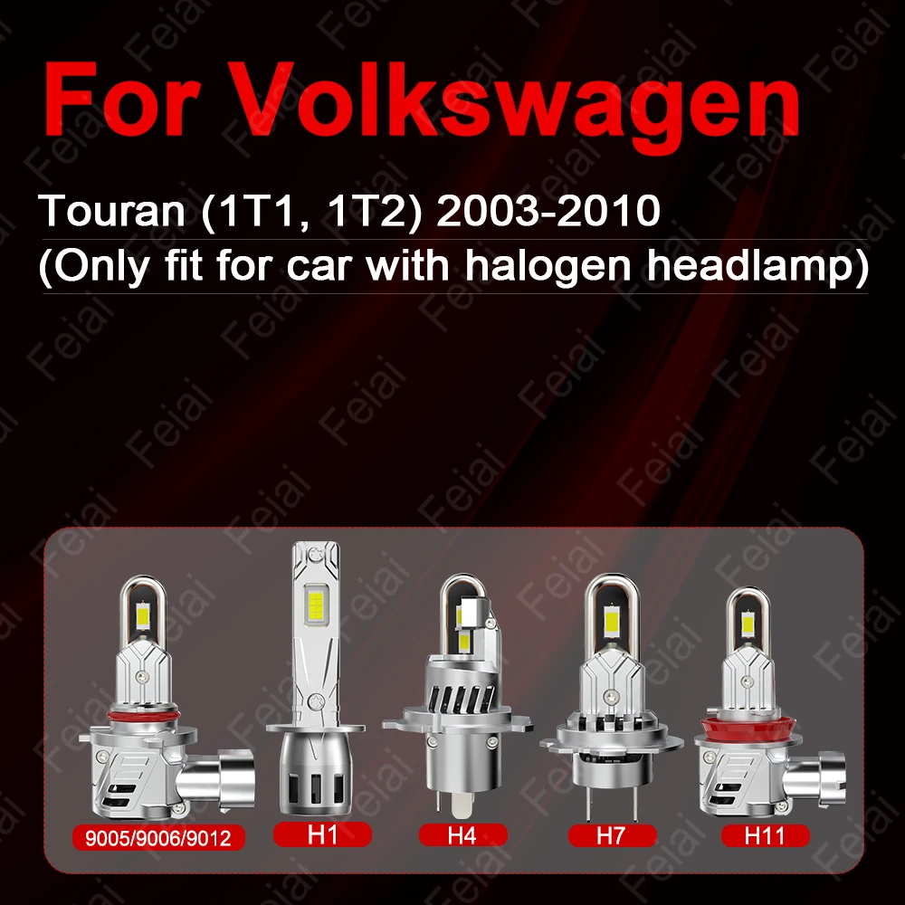 For Volkswagen VW Touran Headlight LED Bulb Touran 1T1,1T2 Accessories 2003 2004 2005 2006 2007 2008 2009 2010 Car Headlights