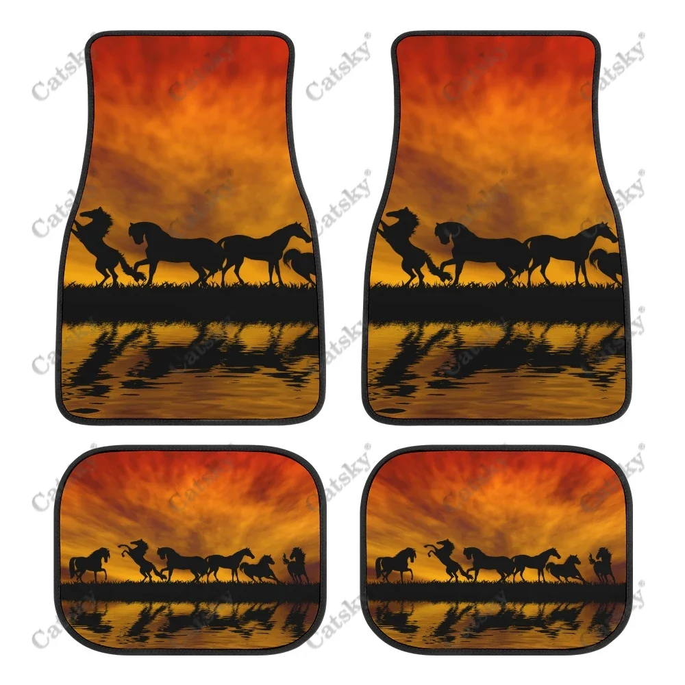 

horse animal Car Floor Mats Interior Accessories Rubber Printing Pattern 4-Piece Set Custom Floor Mats