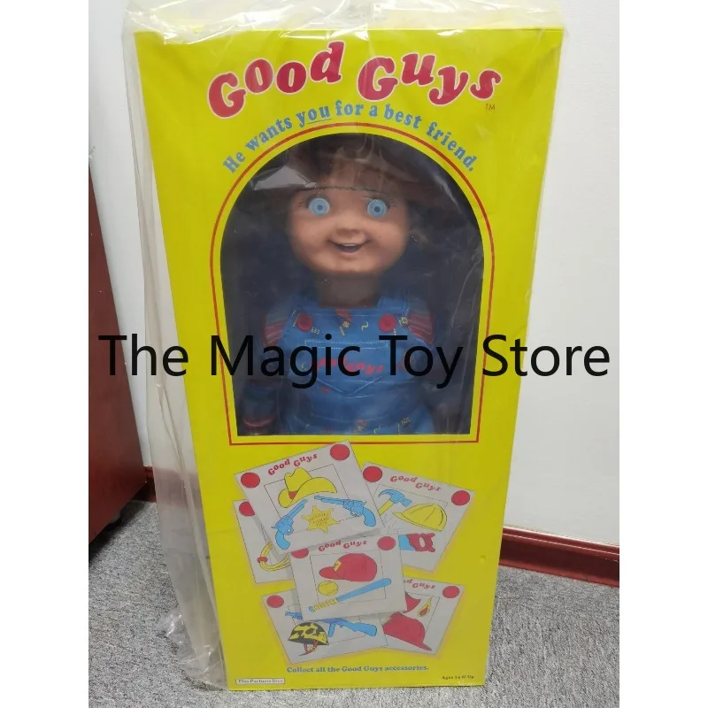 Original Good Guys Chucky 1:1 Scale Doll Child's Play Horror Movie Replica Figure, Halloween Party Decor Prop