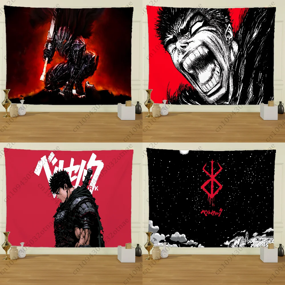 Anime B-BerserkS Tapestry Flag Creative Pattern Photo Living Room Wall Art Tapestry Decor Party Outdoor Decorate Banners