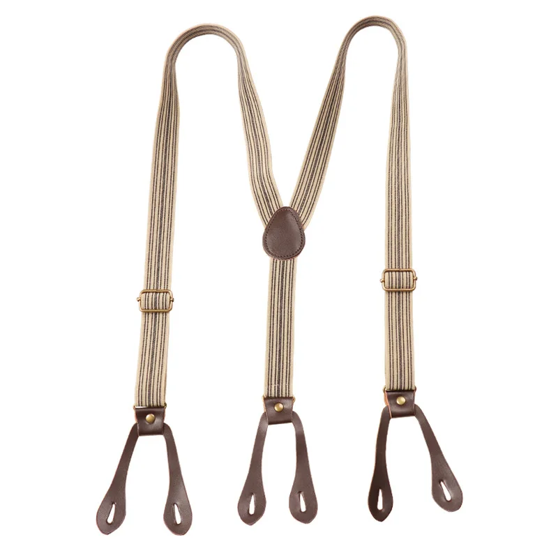 Retro Unisex Adjustable Elastic Button-Strap Suspenders