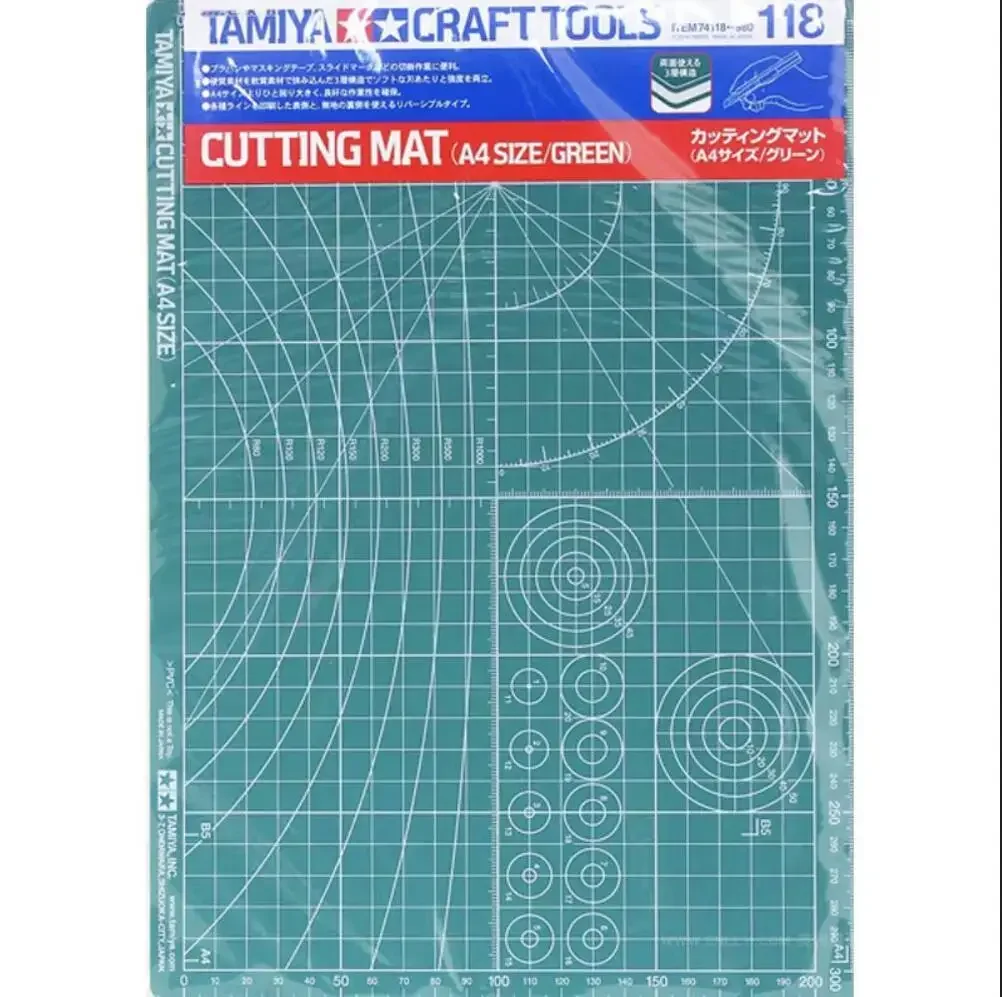 Tamiya 74118 herramienta artesanal estera de corte doblada (tamaño A4/verde) para construcción de modelos