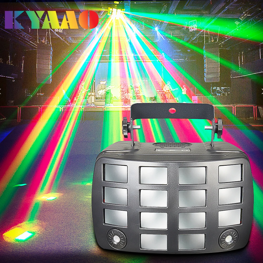 New Disco Laser Butterfly Light DMX512 Beam Lighting Wedding Club Decoration Device Holiday Party Strobe Projector