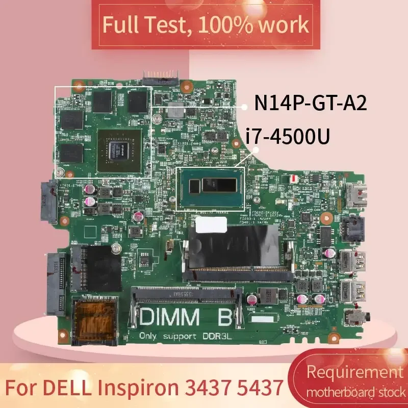 I7-4500U For DELL Inspiron 3437 5437 Laptop Motherboard 12307-2 12307-1 CN-01C6NT 01C6NT N14P-GT-A2 Notebook Mainboard Tested