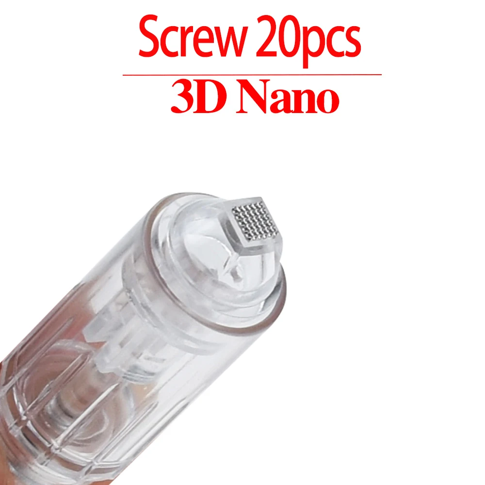 Schraubkartuschen für Microneedling Derma Pen 10/20/50 Stück Mikronadeln für Schönheitspflege 9/12/24/36/42 Pin Round Nano 3D 5D