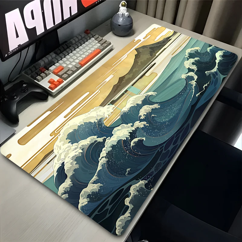 Extended Mouse Pad Notbook PC Gamer Mouse Mat Waves Keyboard Pad Office Computer Desk Mat E-sports Gamer MousePad For Best Gift