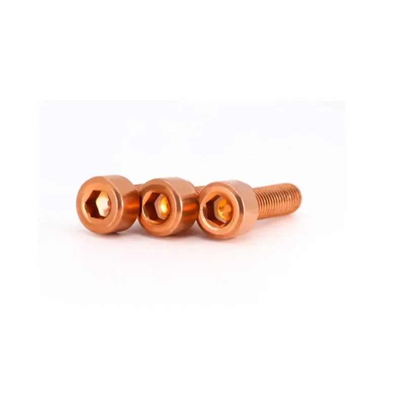 T2 Red Copper Socket Head Cap Screw M2-M12, High Conductivity Hex Bolt for Electrical Grounding Busbar Battery Terminal