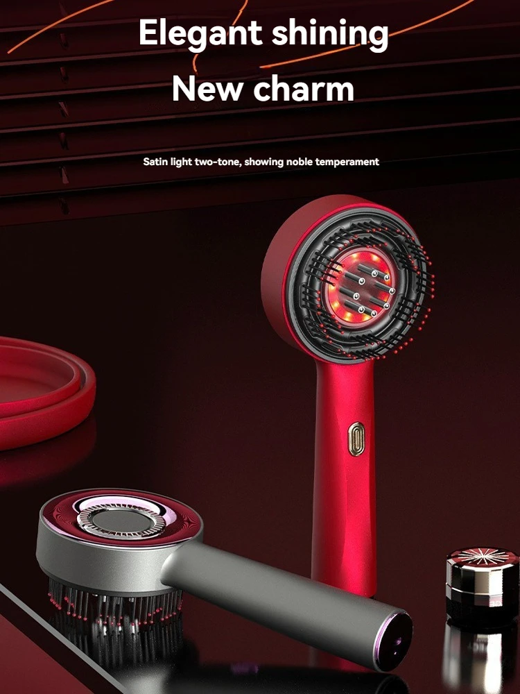 

Electric Massage Comb (with Vibration Function) Red Light Therapy Scalp Brush for Hair Growth Promotion Liquid Oil Applicator