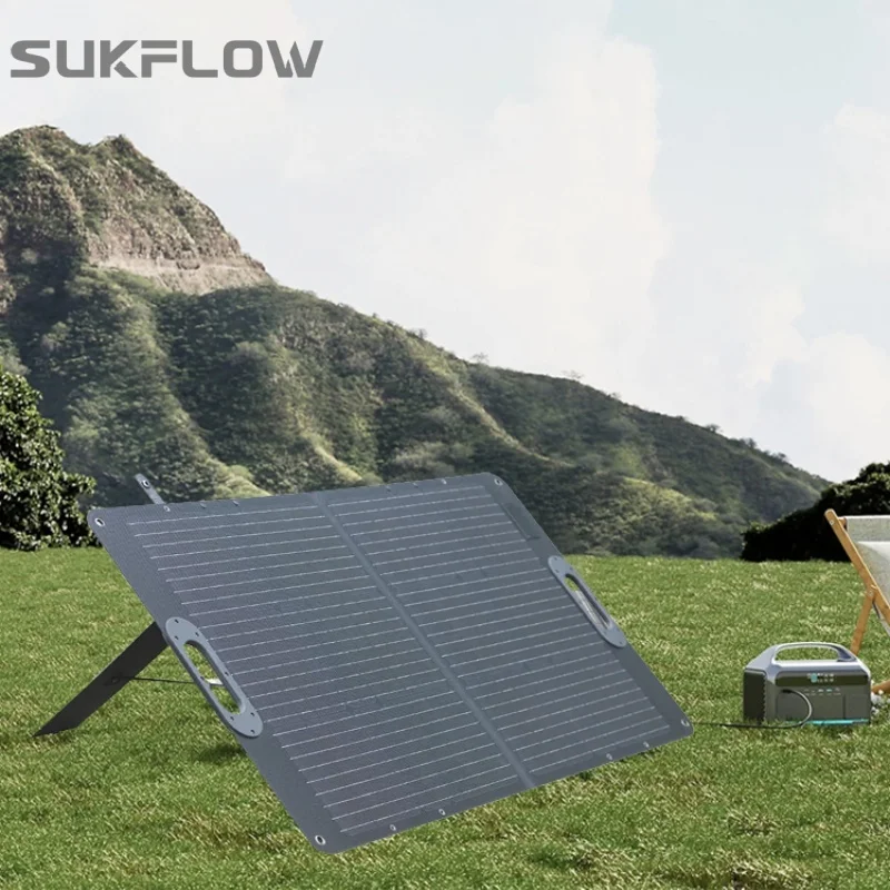 Portable Folding Solar Panel 100W Flexible Foldable Solar Panel 20V Battery Camping Kit High Efficience Travel&Phone&Boat&RV