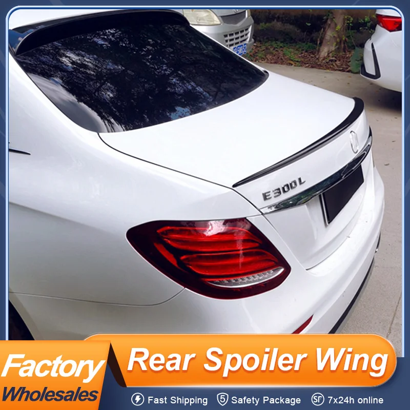 

For Mercedes Benz E Class W213 Sedan 4 Door 2016-2023 Rear Trunk Lid Car Spoiler Ducktail Wing Black Carbon Exterior Accessories