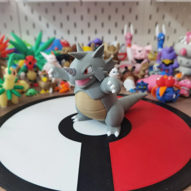 PokéMon Anime Rhyhorn Rhydon Rhyperior 1:20 Proportion World Diy 3d Printing Cartoon Doll Ornaments Model Kids Trendy Toys Gifts