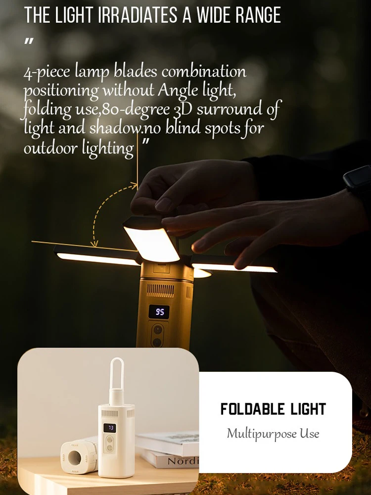 LED Camping Lantern Rechargeable Outdoor Tent Camp Light Bluetooth Speaker Portable Waterproof  Emergency Work Lights Flashlight