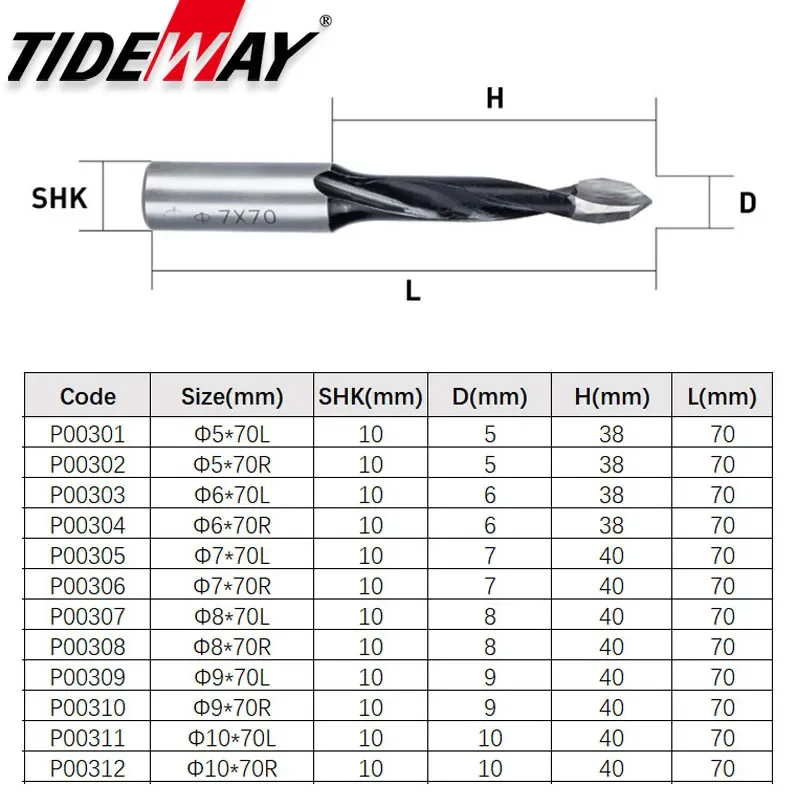 1pc Tungsten Carbide Alloy Woodworking Through Hole Drill Gang Drill Bit CNC Router Bit Wearresistant Dia.5-10mm Hole Making