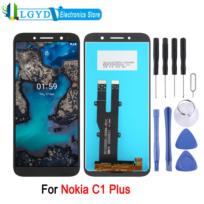 5.45-inch IPS LCD Screen For Nokia C1 Plus TA-1312 Phone LCD Display & Touch Screen Digitizer, Repair Replacement Spare Part