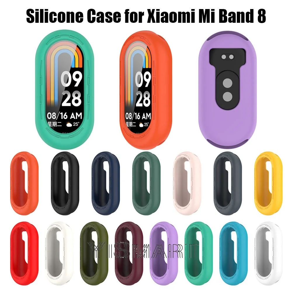 Silicone Protective Cover for Xiaomi Mi Band 8 Smart Watch Multicolor Replacement Protector Shell for MiBand8 NFC Bracelet