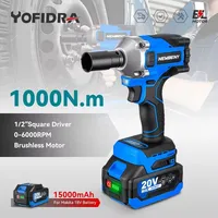 1000N.m High Torque Brushless Electric Impact Wrench Efficient Cordless Screwdriver Car Repair Power Tool For Makita 18V Battery