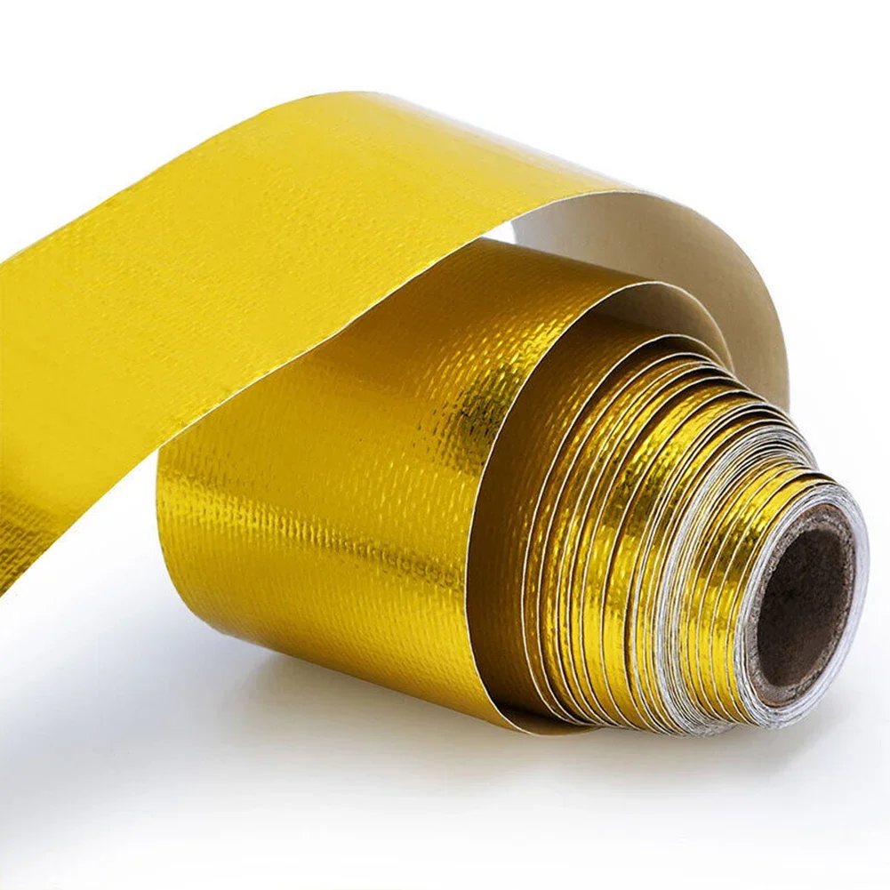 2m 5m 10m Gold Car Motorcycle Exhaust Wrap Pipe Header Heat Insulation Roll Tape Turbo Heat Exhaust Thermal Wrap Tape