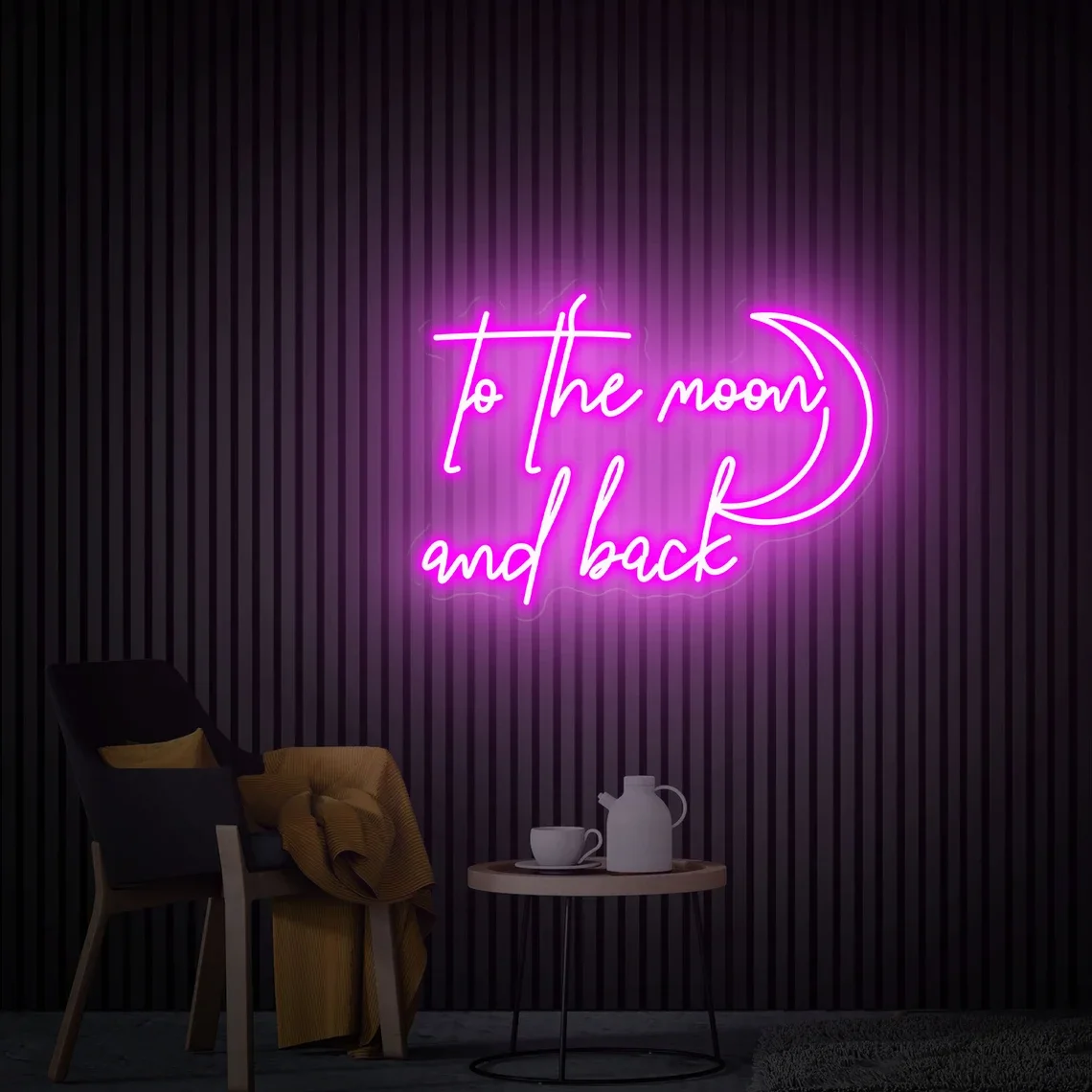 To The Moon and Back Neon Sign Wall Art Decor Neon Wedding Engagement Gifts Bar Beer Club Wall Art Sign Bedroom Night Neon