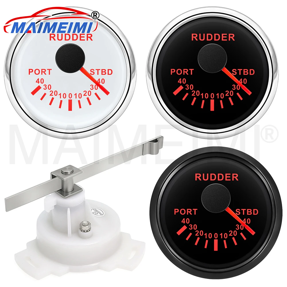

52MM Digital Rudder Angle Meter 7 Color Backlight Digital Display Pointer Gauge with 0-190ohm Rudder Angle Sensor