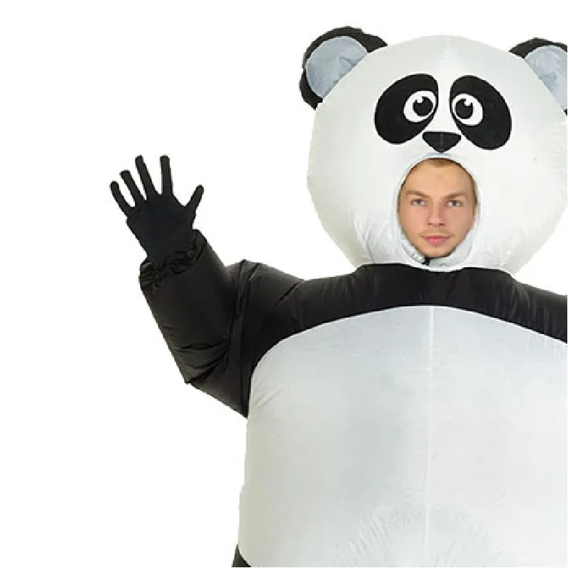 Panda Inflatable Costume for Kids Adult Funny Mascot Cosplay Air Blow Suit Carnival Cartoon Dress Up Parent-child Wear Festival