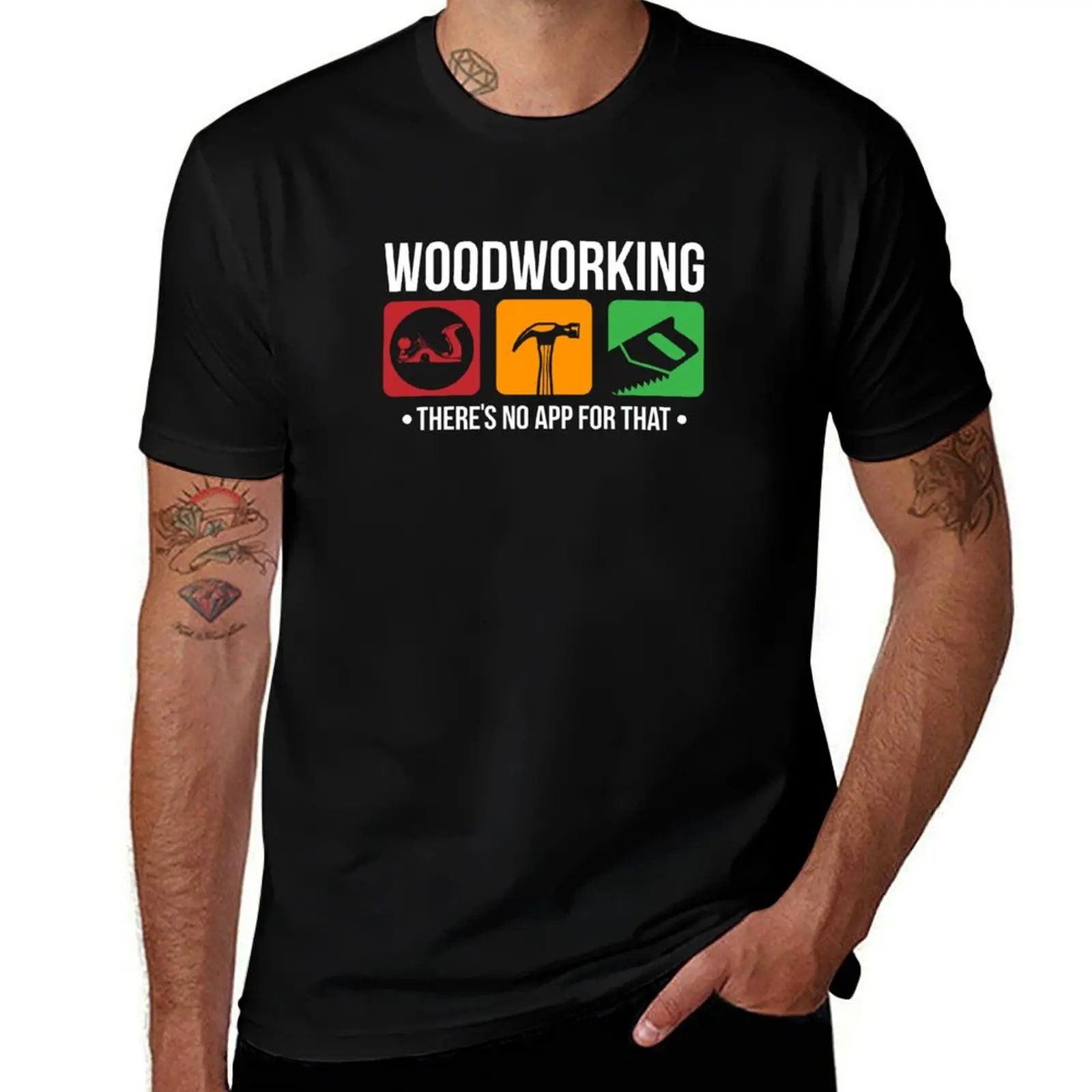 Carpenter Woodworking Hammer Saw Chisel Tools Gift T-Shirt Casual Daily Graphic Tee T-Shirt