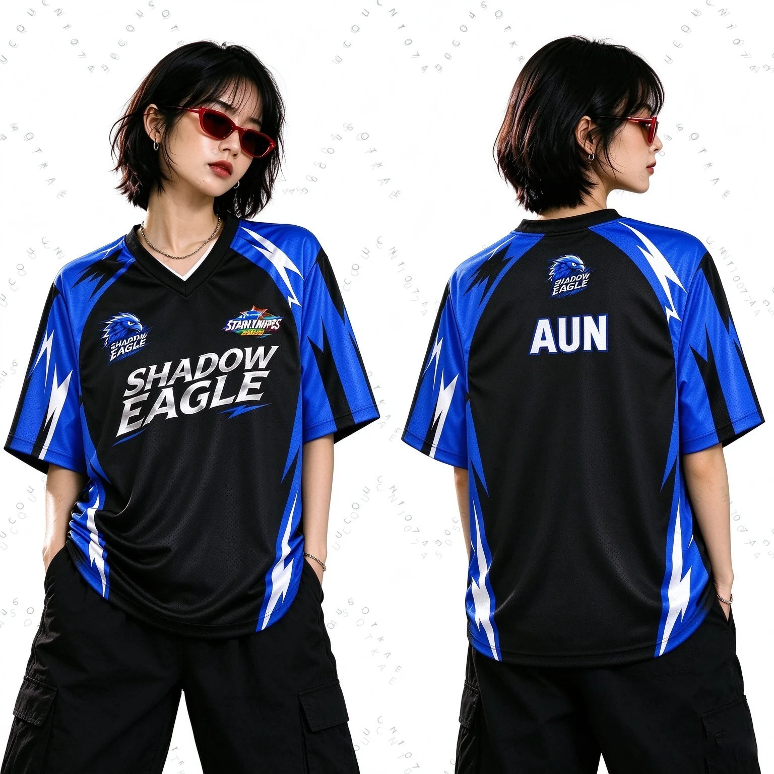 Hot Custom GMMTV Starlympics 2026 Shadow Eagle BASKETBALL Jersey TEE JACKIE KEEN AOU AUN TITLE BARCODE KIN Fans Beach T-Shirts