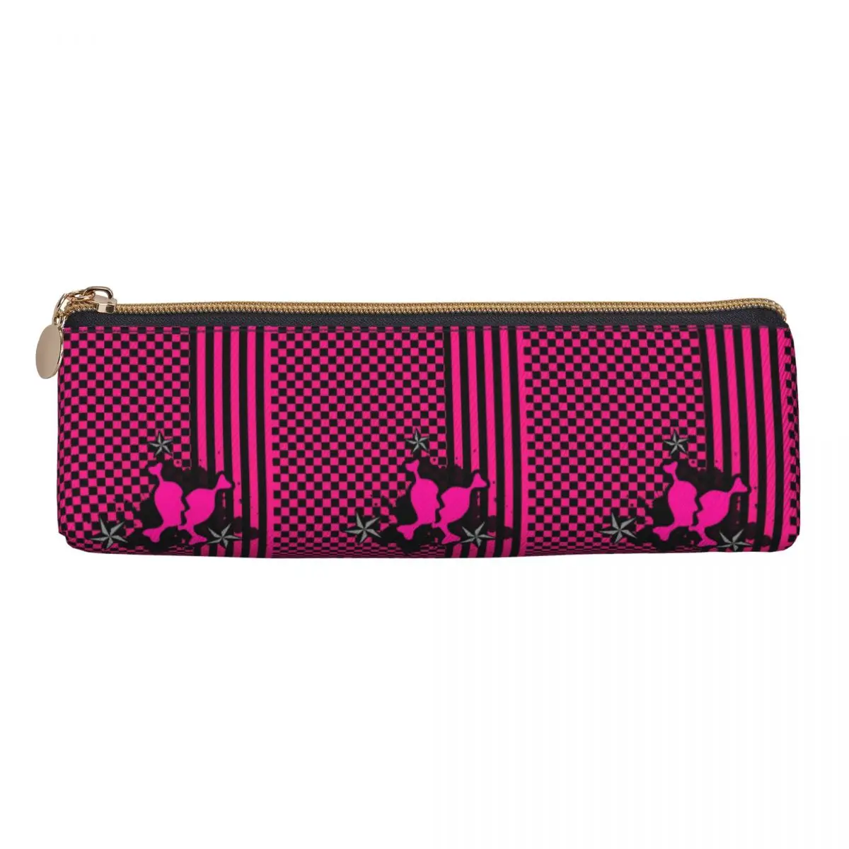 Punky Pink Emo Pencil Case Pen Holder Storage Stationery Supplies Large Storage Pen Box Pencil Bag for Students Gifts