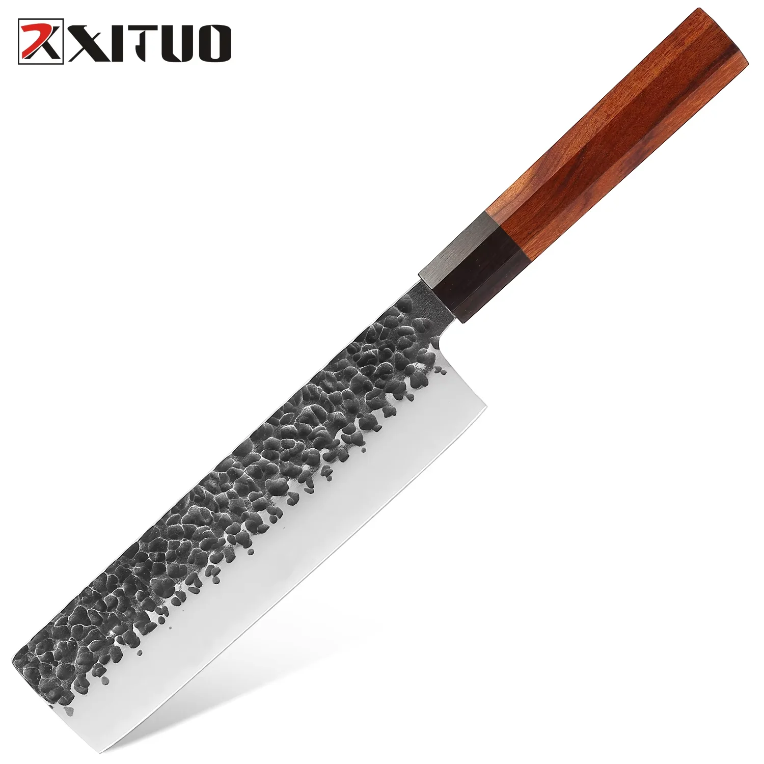 

Professional Kitchen Knife 7 Inch Nakiri Knife High Carbon Stainless Steel Japanese Meat Vegetable Knife Sharp Octagonal Handle