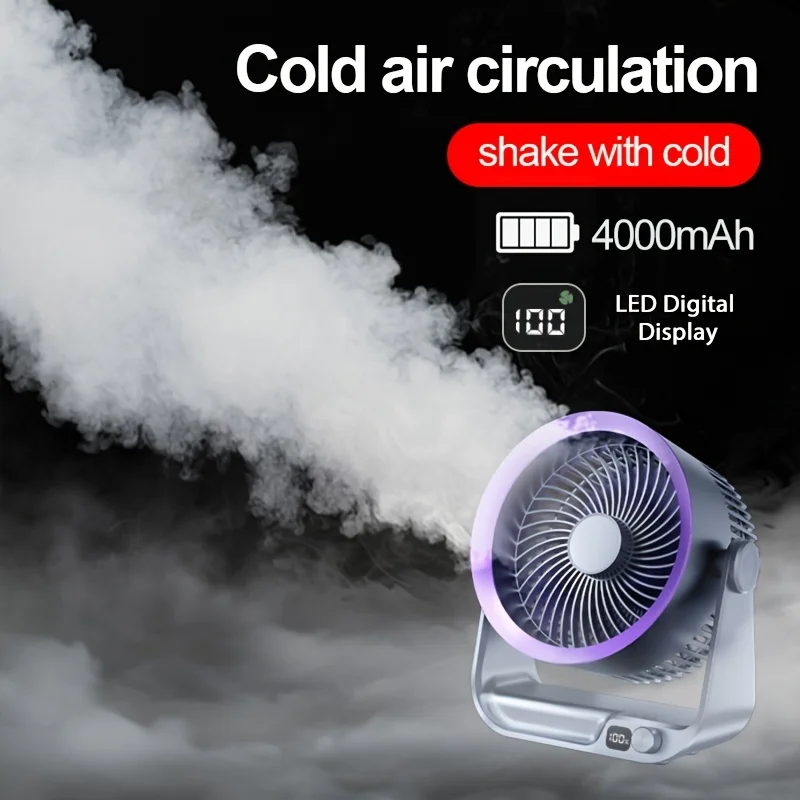 

USB Charging Wall-Mounted Desktop Fan with Three Speed Levels Detachable Base Silent Mini Fan for Home Office Bedroom 360-Degree