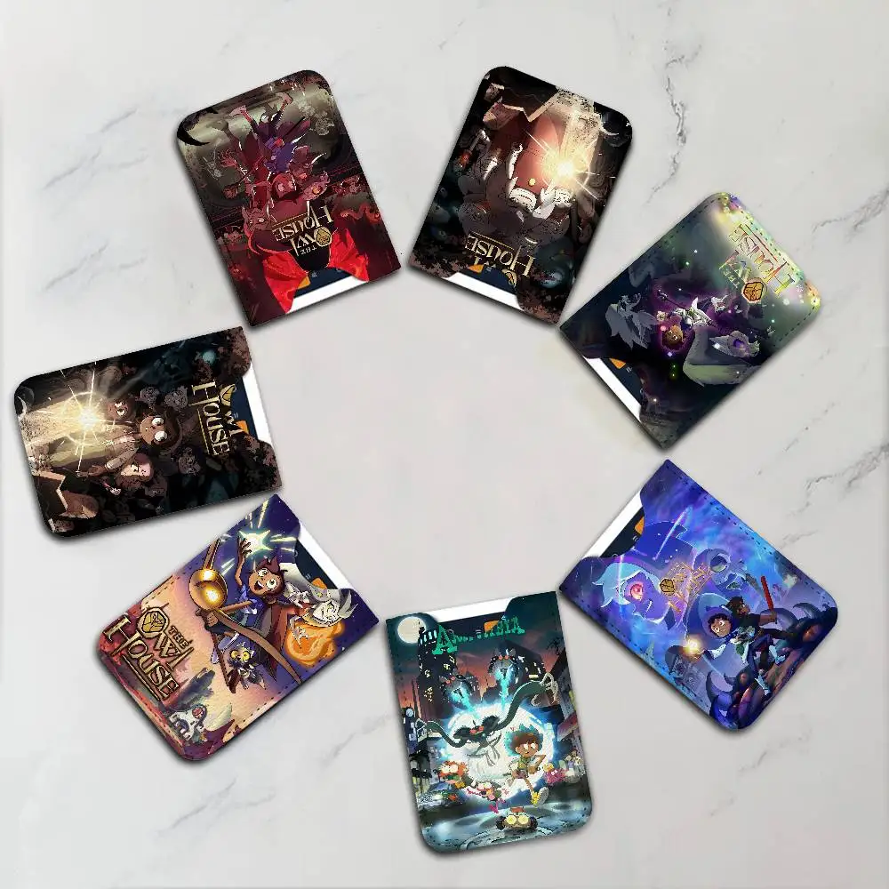 Dark Fantasy T-The O-Owl H-House Leather Card Wallet Soft Lightweight Portable Credit ID Card Holder Daily Commute Card Case