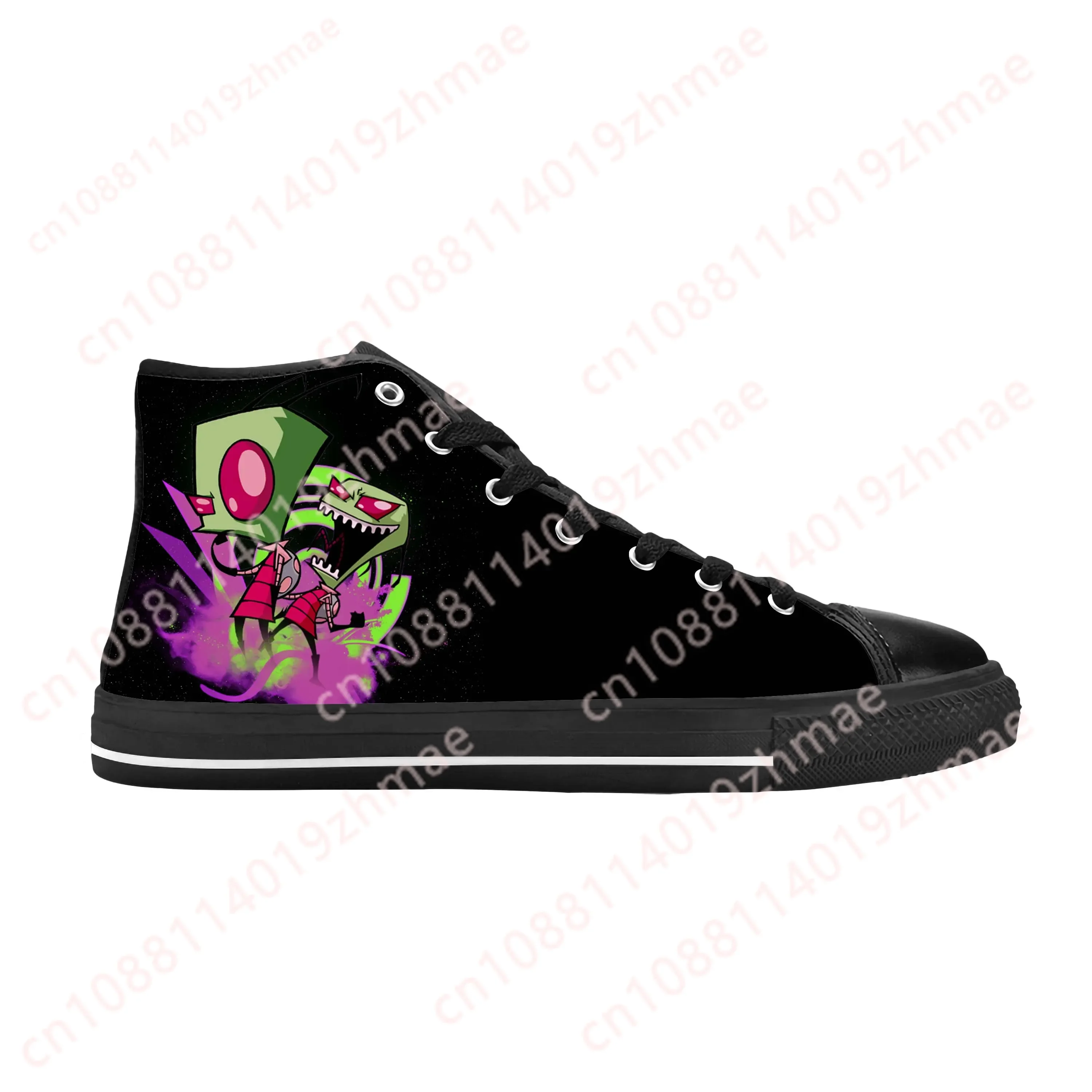 

Zim Gir Anime Cartoon Manga Comic Invader Alien Casual Cloth Shoes High Top Comfortable Breathable Custom Men Women Sneakers