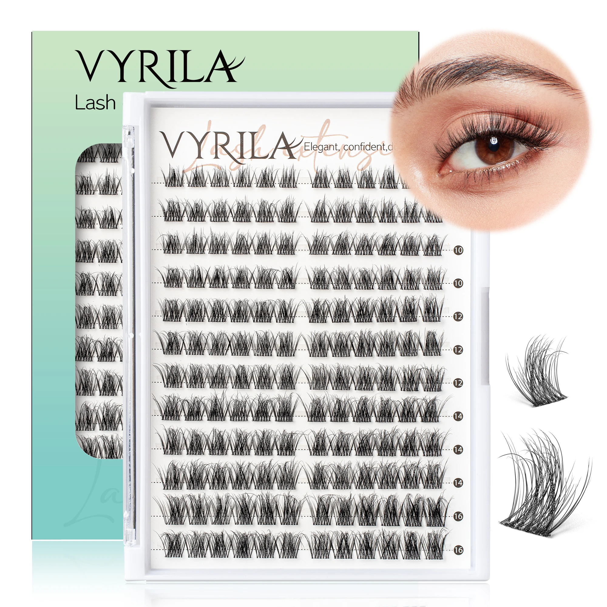

VYRILA Lash Clusters 0.05mm Individual Lashes 3D Wispy Lashes Clusters 0.1mm Super Thin Band Resuable Natural Lashes C Curl Lash