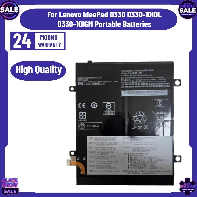 SWZY 7.7V 4940mAh L17L2PF3 L17M2PF3 L17S2PF3 L17D2PF2 L17C2PF1 for Lenovo IdeaPad D330 D330-10IGL D330-10IGM Portable Batteries