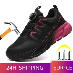 Lightweight Protect Steel Toe Safety Shoes for Women Anti-puncture Work Shoes Female Breathable Shoes Indestructible Work Boots