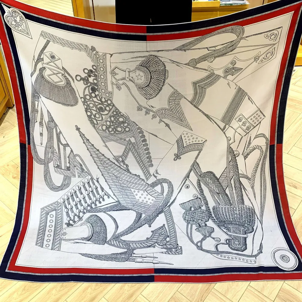 

Designer Scarf Luxury Winter Handmade Rolled Shawls Large Warm Square Stole Women 140cm Silk Scarf