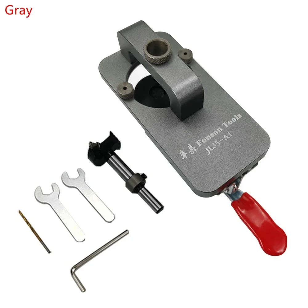 Woodworking Hinge Hole Drill Guide Locator Wood Drilling Dowel Jig 35MM Door Cabinet Hole Opener Tools